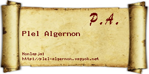Plel Algernon névjegykártya